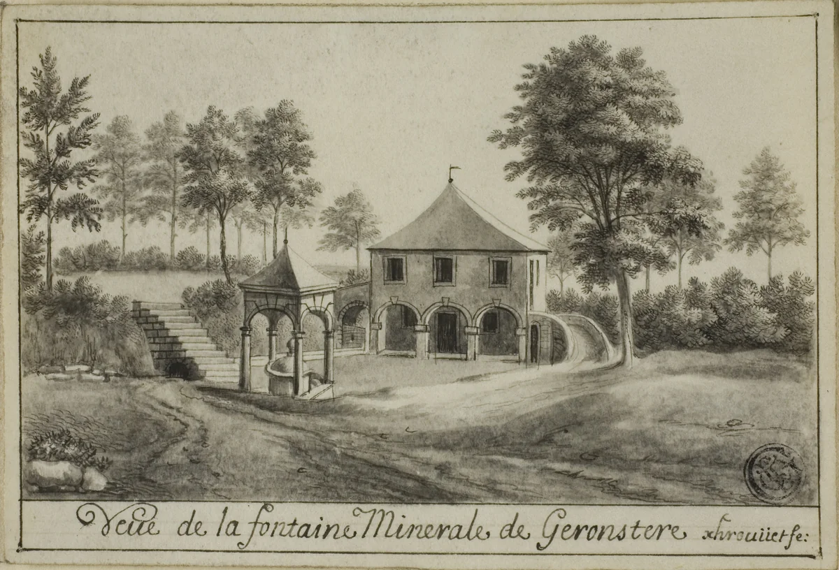 View of the Mineral Spring at Geronstere by Unknown Artist, drawing, 1600-1800