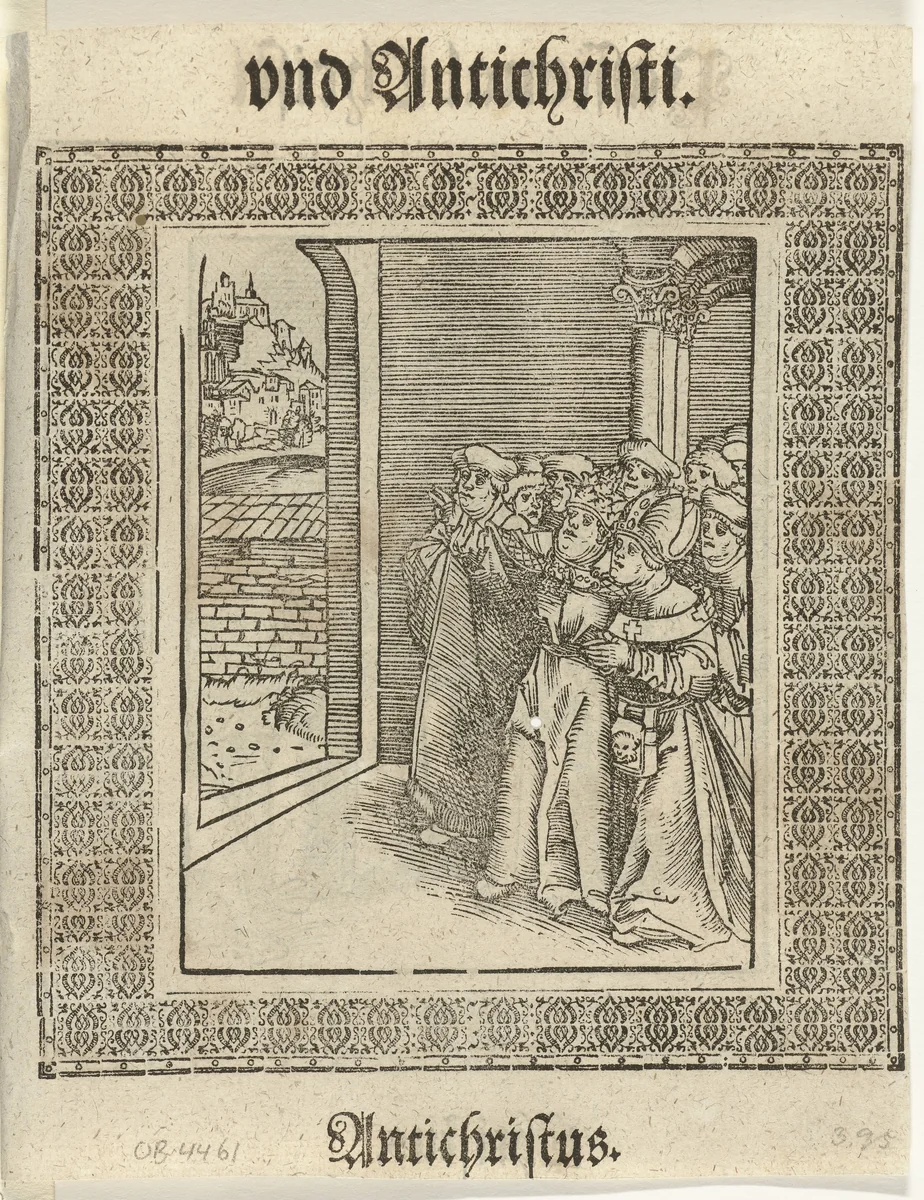 Gezag van paus over bisschop by Lucas Cranach, print, 1521-1522