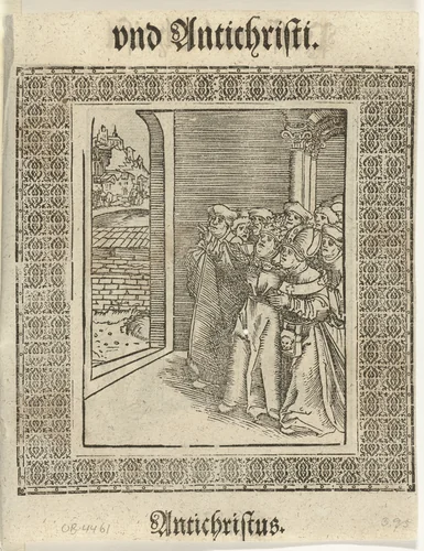 Gezag van paus over bisschop by Lucas Cranach, print, 1521-1522