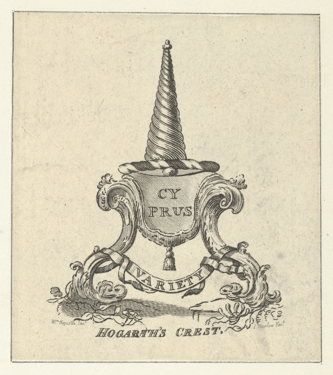 Hogarth's Crest by John Barlow, print, 1782-1800