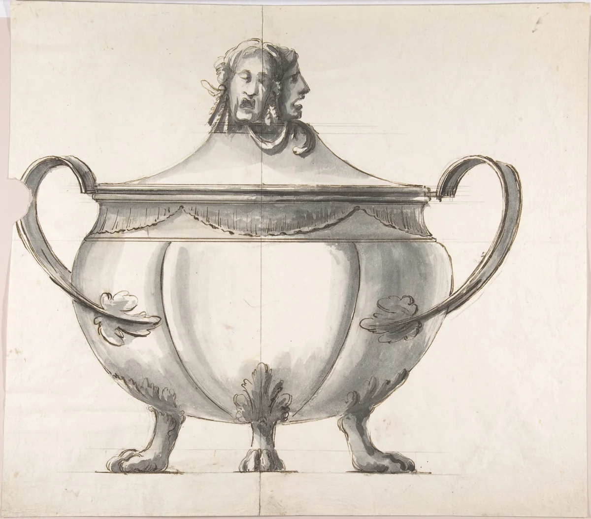 Tureen by anonymous, drawing, 1800-1900