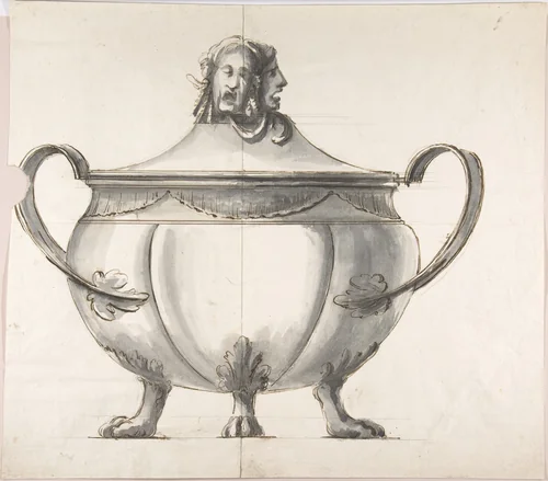 Tureen by anonymous, drawing, 1800-1900