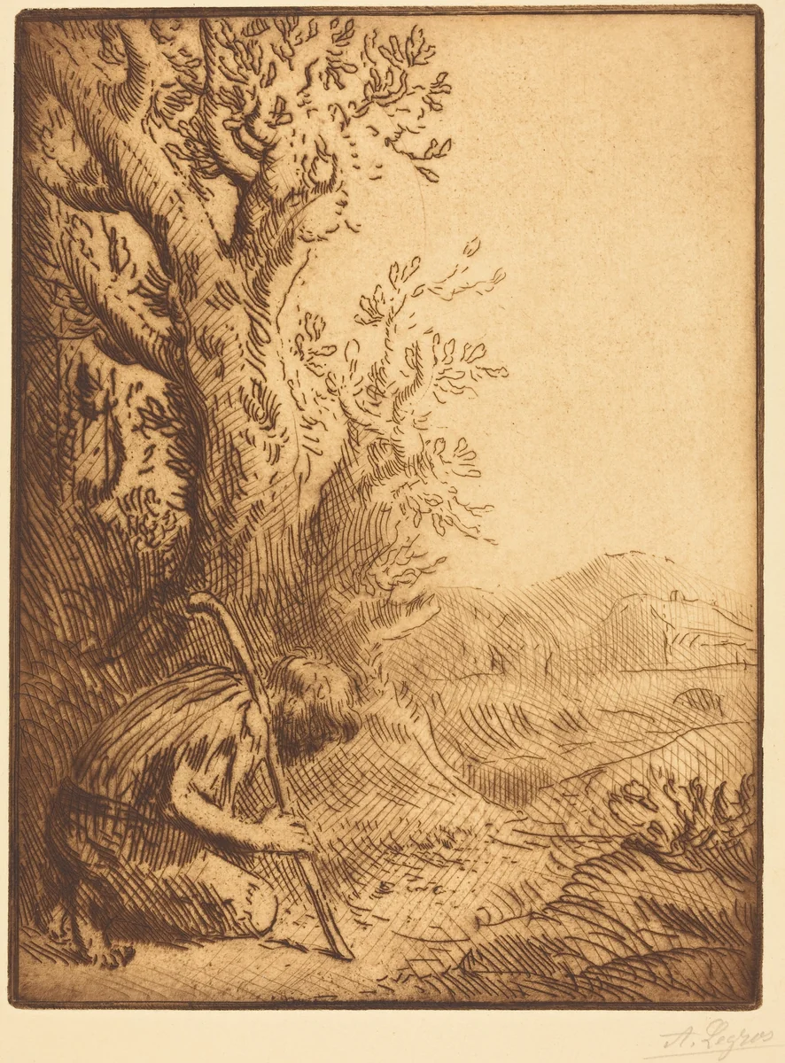 The Prodigal Son, 4th plate (L'enfant prodigue) by Alphonse Legros, print, 1837-1911