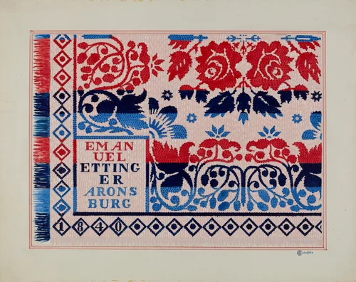 Coverlet by Cornelius Christoffels, index of american design, 1936