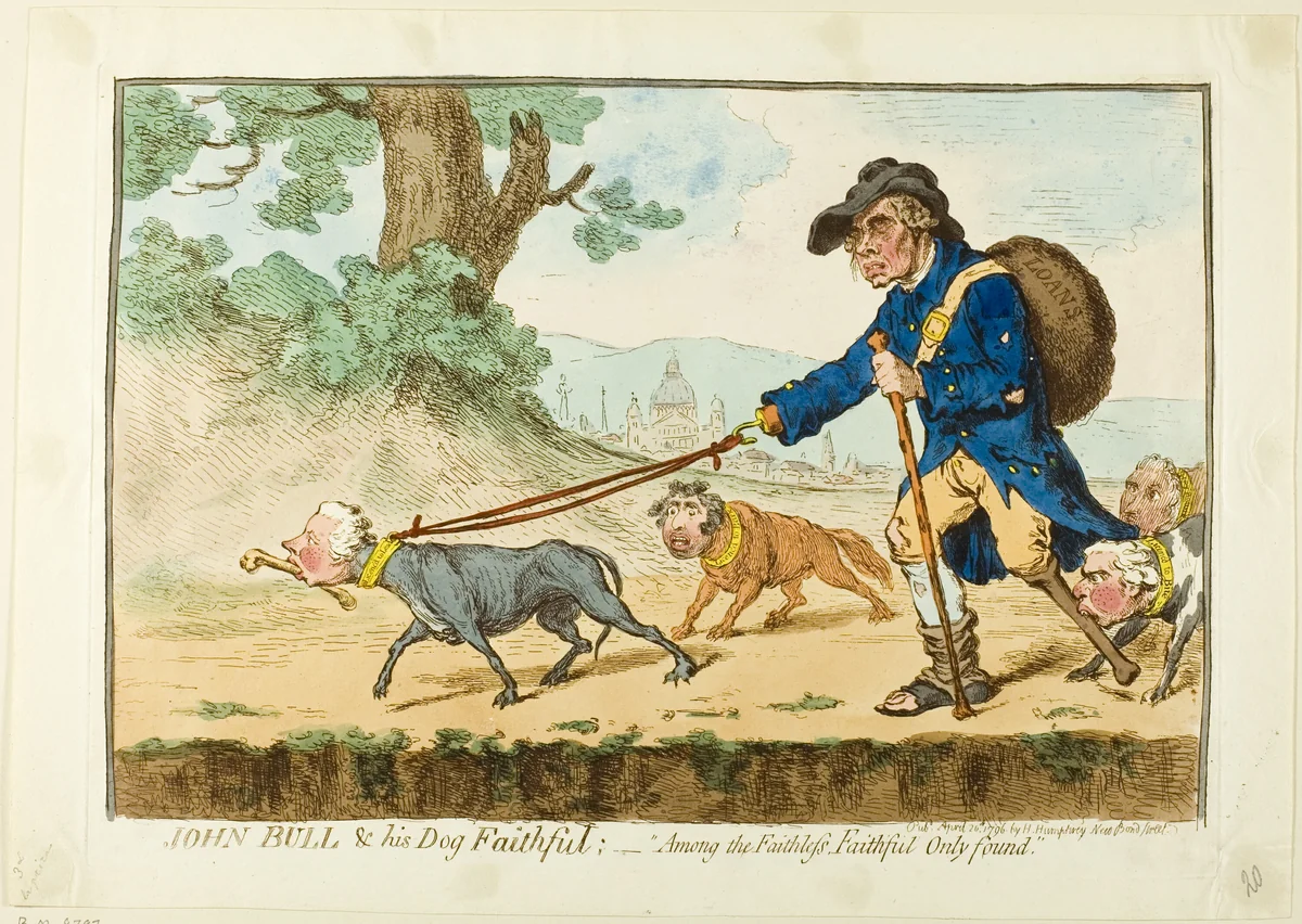 John Bull and His Dog Faithful by James Gillray, print, 1796