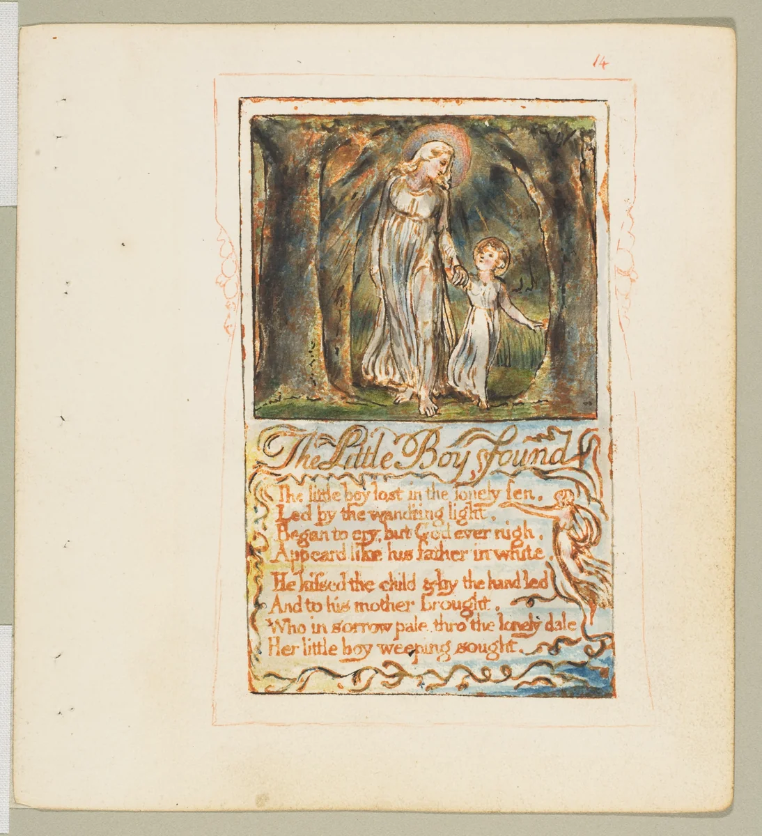 Songs of Innocence: The Little Boy Found by William Blake, print, 1789-1825