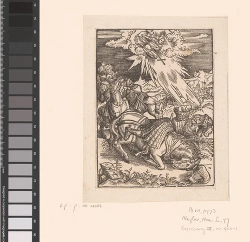 Bekering van Paulus by Unknown, print, 1500-1599
