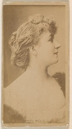 Miss Niglo, from the Actresses series (N245) issued by Kinney Brothers to promote Sweet Caporal Cigarettes by Kinney Brothers Tobacco Company, photograph, 1890