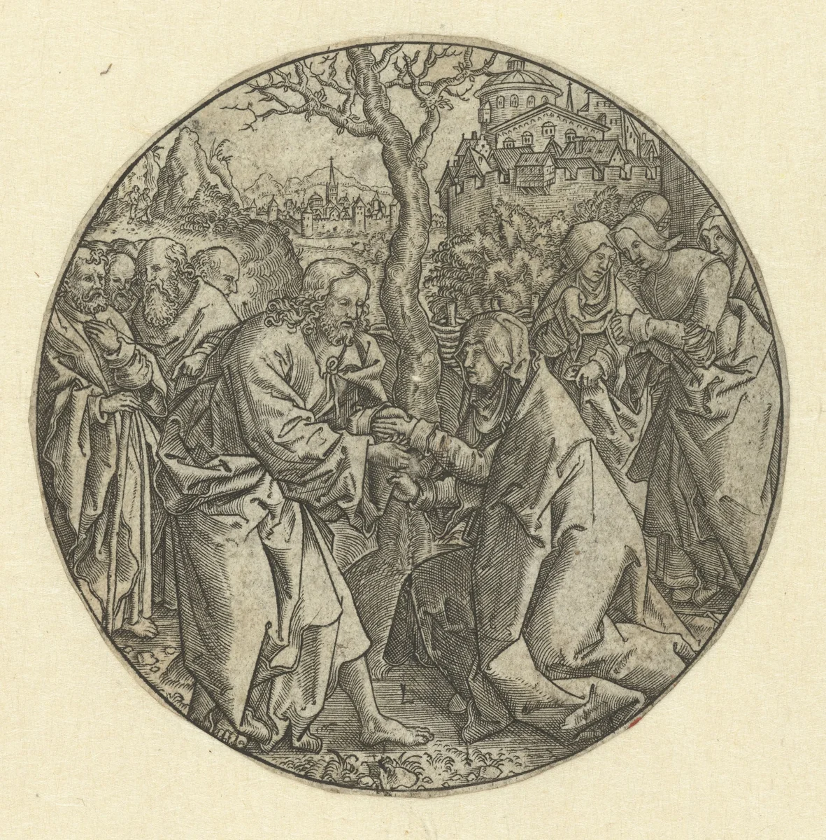Christus neemt afscheid van Maria by Unknown, print, 1500-1510