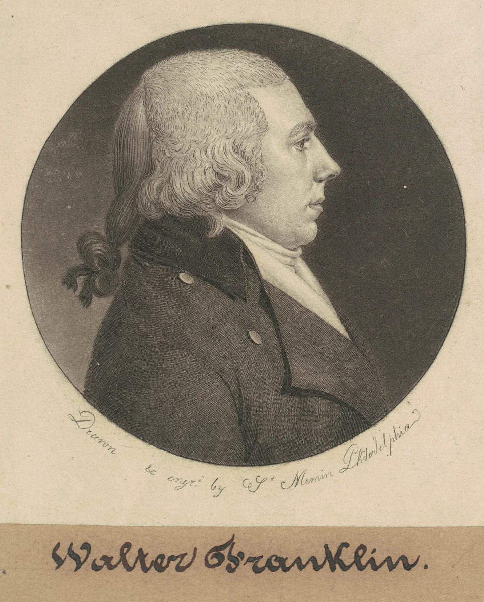 Walter Franklin by Charles B. J. Févret de Saint-Mémin, print, 1799