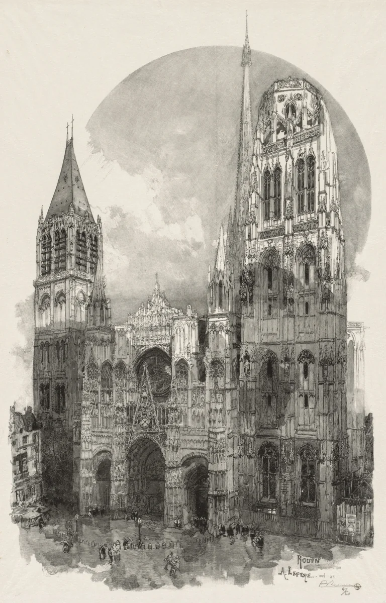 La Cathedrale de Rouen by Auguste Louis Lepère, print, 1888
