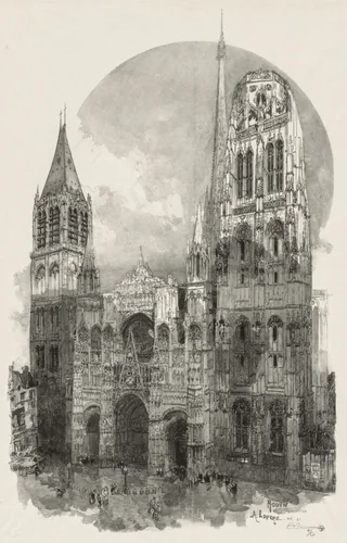La Cathedrale de Rouen by Auguste Louis Lepère, print, 1888