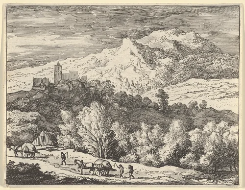 The Two Carts by Allart van Everdingen, print, 1621-1675