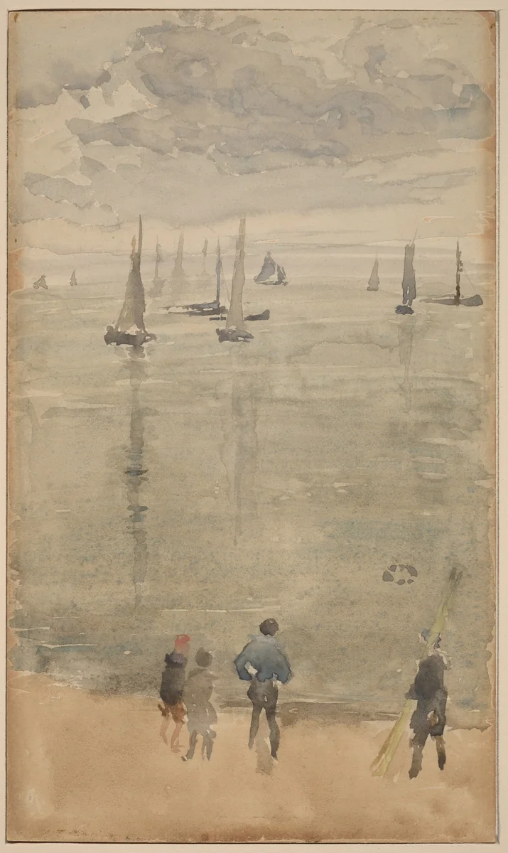 Violet [Note?]...The Return of the Fishing Boats by James McNeill Whistler, drawing, 1885-1895