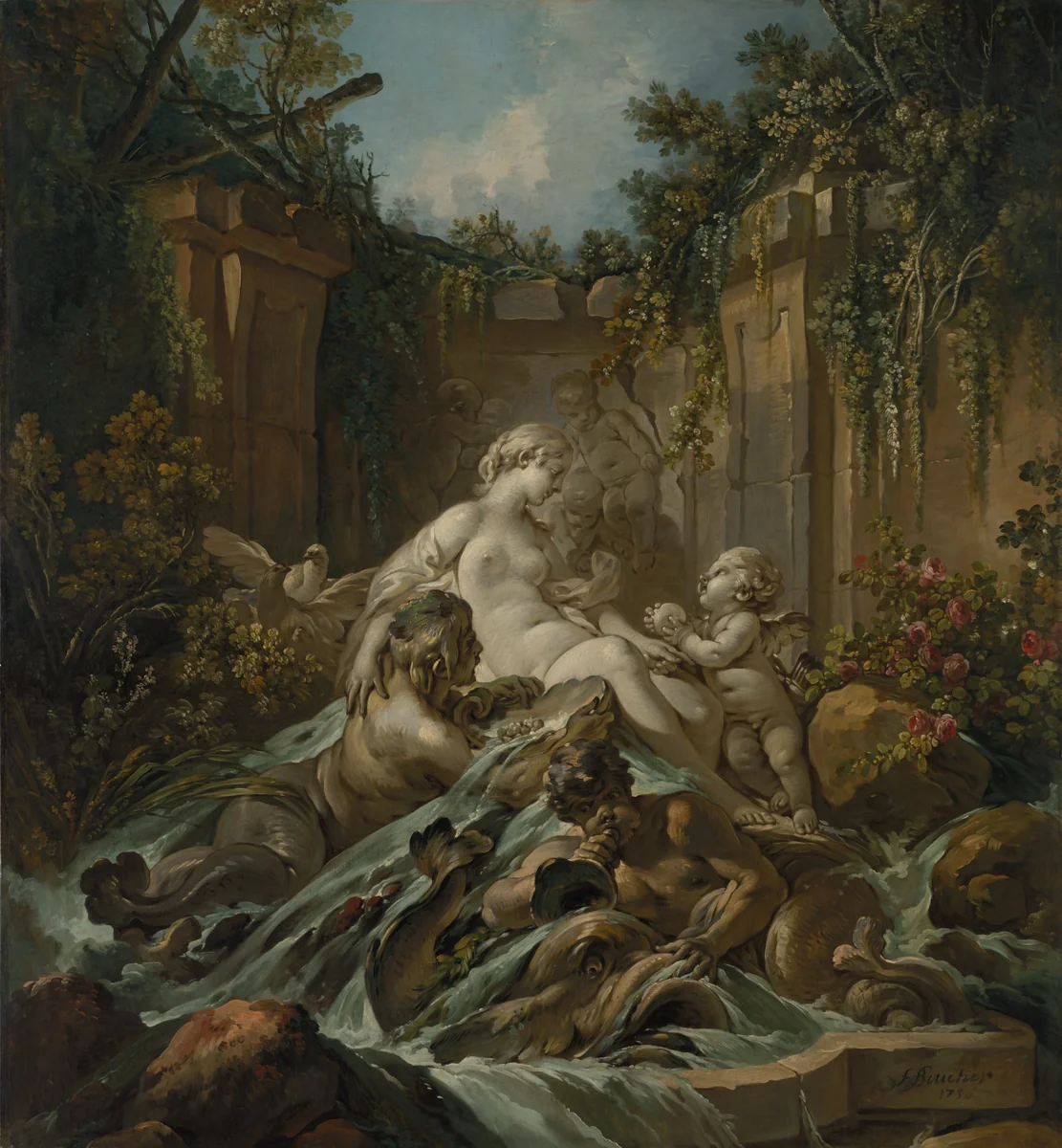 Fountain of Venus by François Boucher, painting, 1756
