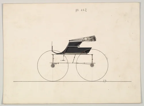Design for Wagon, no. 827 by Brewster & Co., drawing, 1850-1870