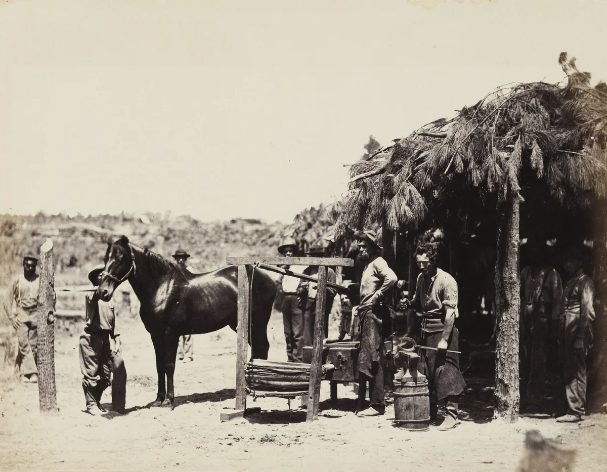 Army Forge scene, in front of Petersburg by Alexander Gardner, photograph, 1864