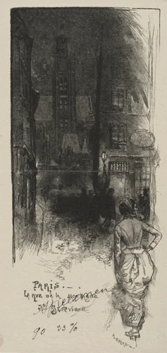 Rue de la Montagne, St. Geneviève by Auguste Louis Lepère, print, 1886
