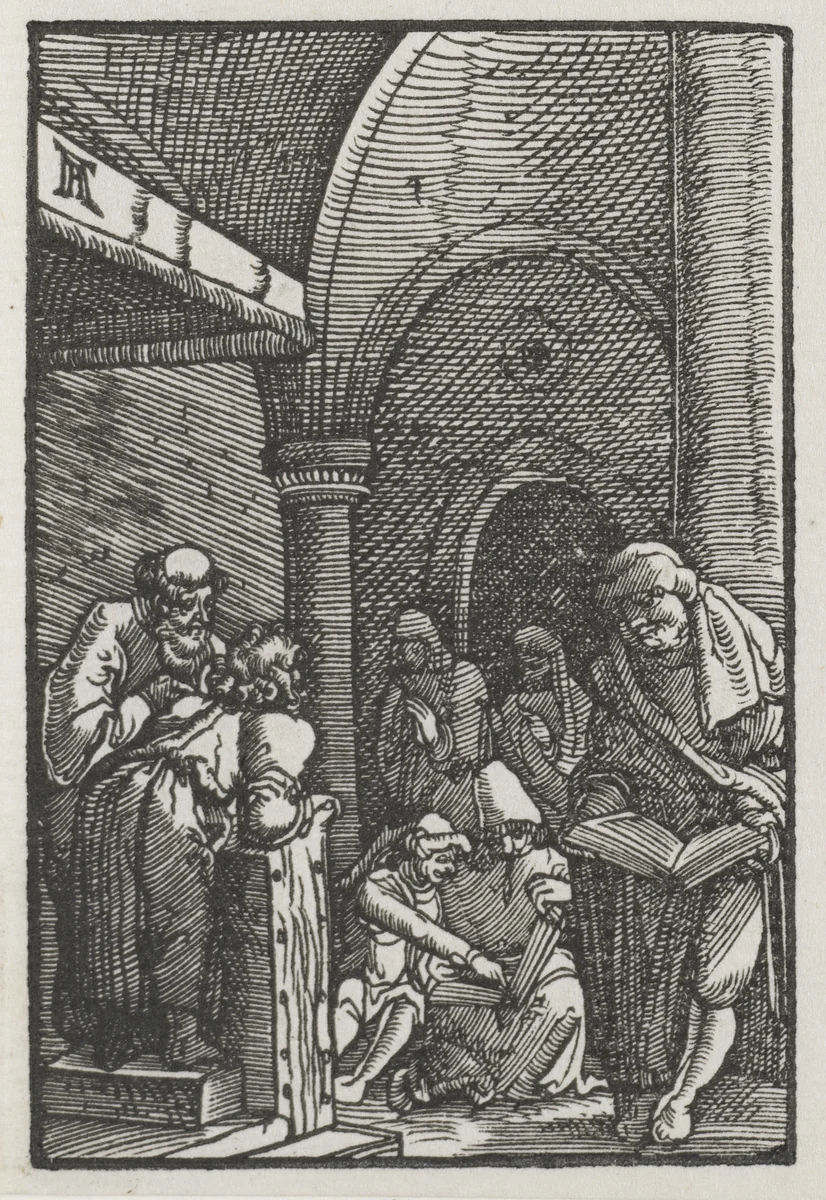 The Fall and Redemption of Man: Christ Disputing with the Doctors by Albrecht Altdorfer, print, 1510-1520