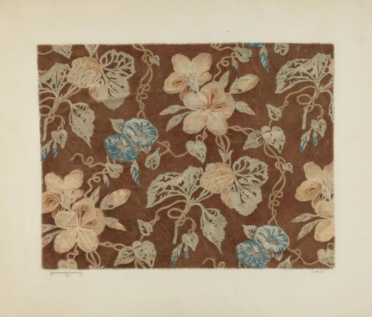 Printed Textile by Ernest Capaldo, index of american design, 1941