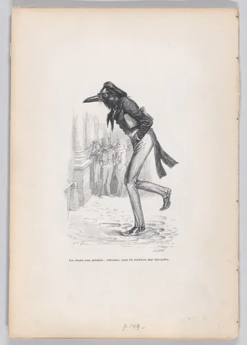 The studies are painful, expensive; but the students are intrepid, from "Scenes from the Private and Public Life of Animals" by J. J. Grandville, print, 1832-1852