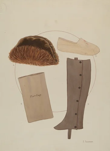 Costume Accessories: Worn by T. Jefferson by Syrena Swanson, index of american design, 1936