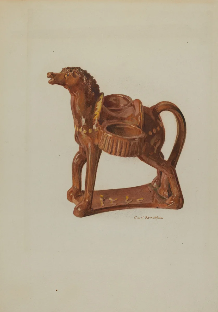 Pa. German Ceramic Horse by Carl Strehlau, index of american design, 1938