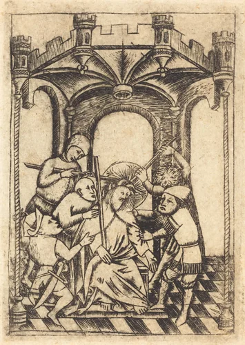 The Crowning with Thorns by Master of the Playing Cards, print, 1440-1450