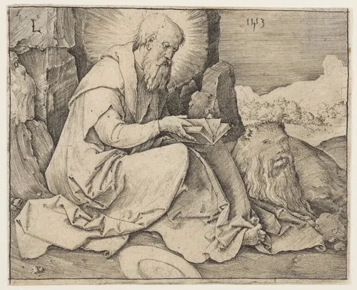 St. Jerome by Lucas van Leyden, print, 1513