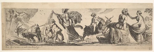 Bacchanal by Pierre Brebiette, print, 1615-1642