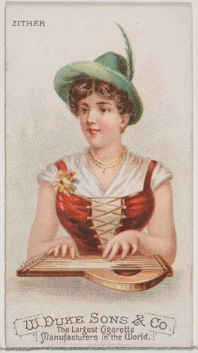 Zither, from the Musical Instruments series (N82) for Duke brand cigarettes by W. Duke, Sons & Co., print, 1888