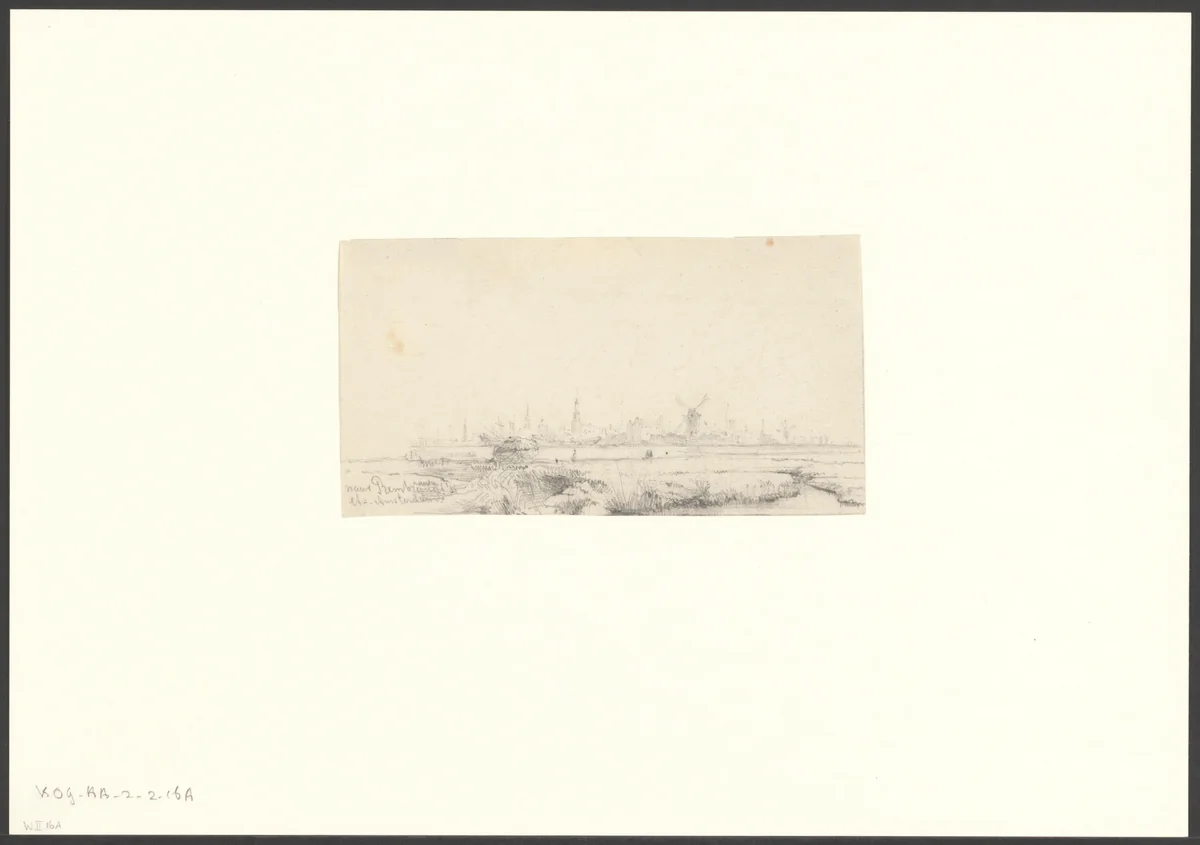 Gezicht op Volewijk by Everhardus Koster, drawing, 1827-1892