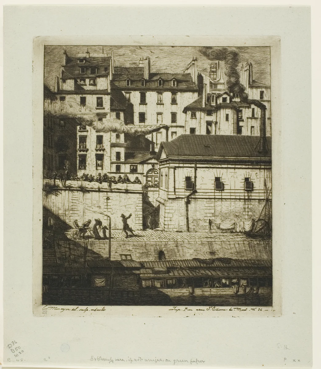 The Mortuary, Paris by Charles Meryon, print, 1854