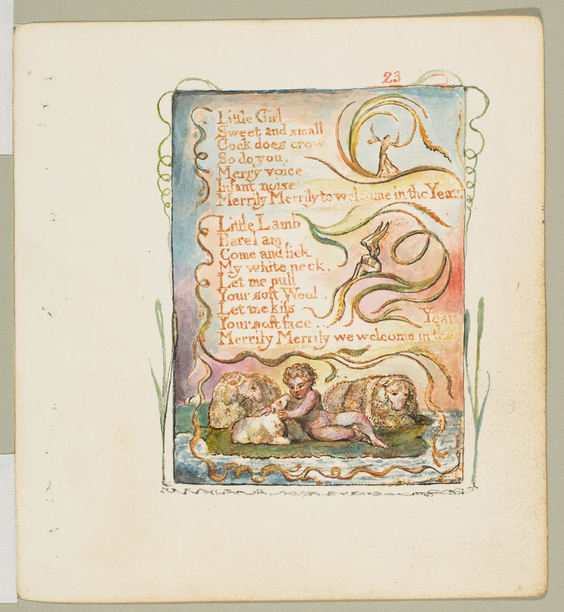 Songs of Innocence: Spring (second plate) by William Blake, print, 1789-1825
