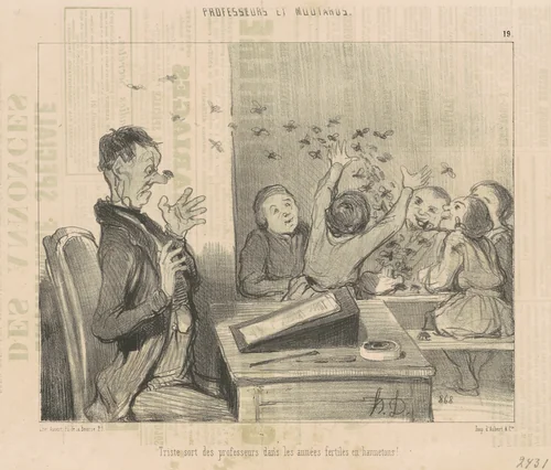 Triste sort des professeurs ... by Honoré Daumier, print, 1846