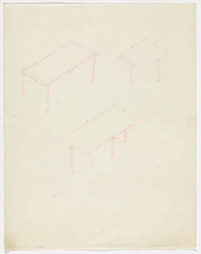 Tables (Perspective sketches) by Ludwig Mies van der Rohe, mies van der rohe archive, 1926