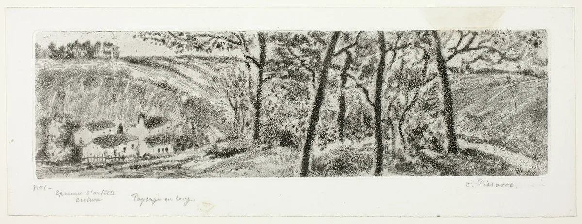 Landscape Panorama by Camille Pissarro, print, 1879