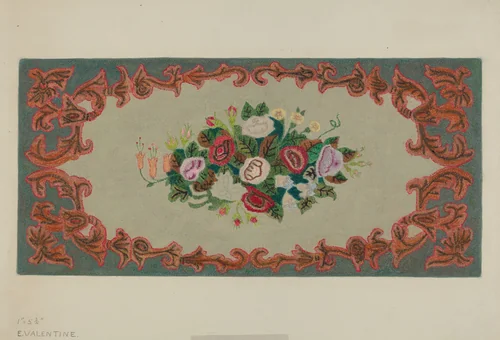 Hooked Rug by Elizabeth Valentine, index of american design, 1936