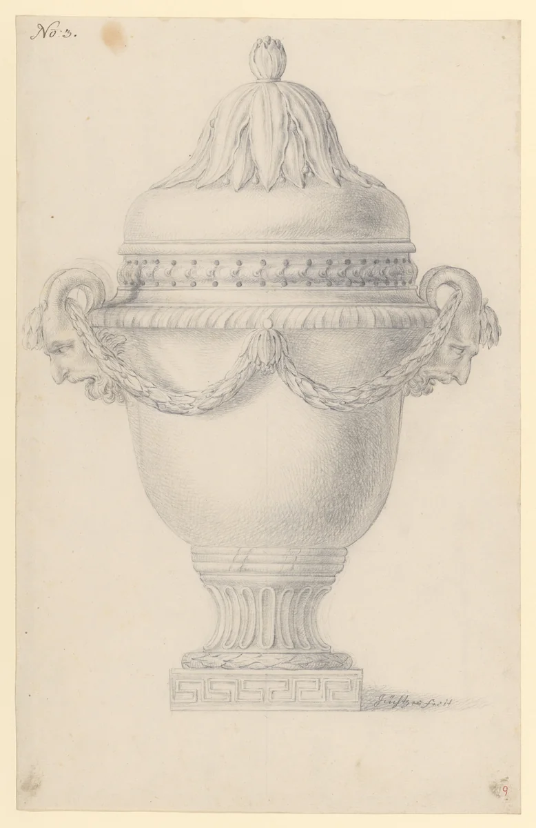 Design for an Urn by anonymous, drawing, 1765-1795
