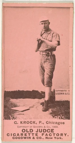 August H. "Gus" Krock, Pitcher, Chicago, from the Old Judge series (N172) for Old Judge Cigarettes by Goodwin & Company, photograph, 1888