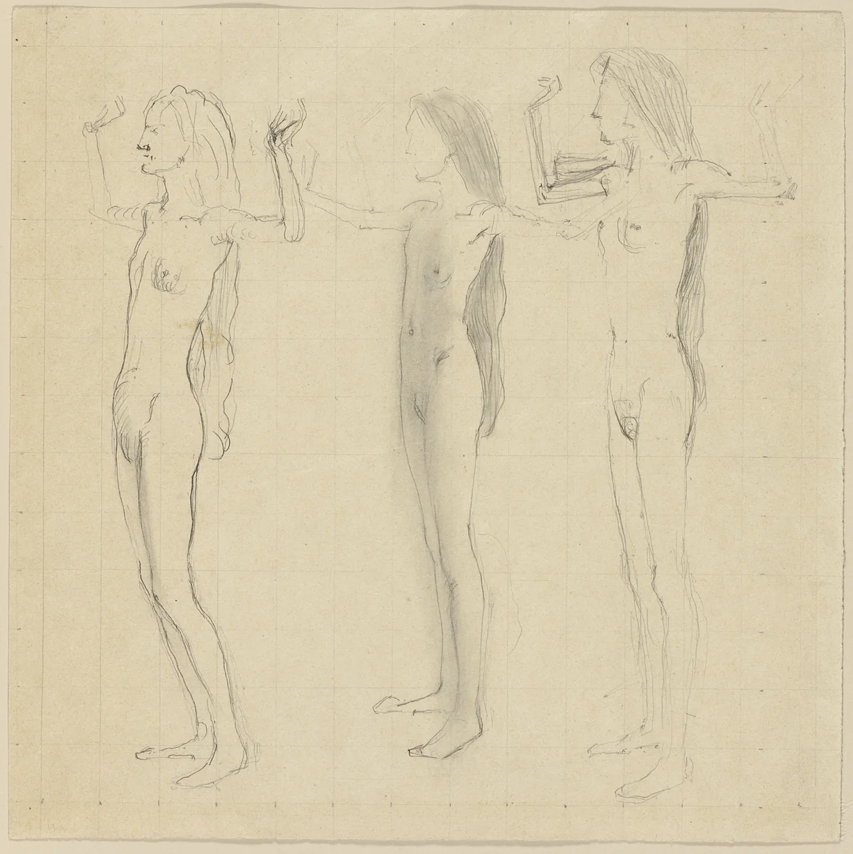 Study for Day (Truth) by Ferdinand Hodler, drawing, 1896-1898