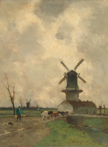 The Mill by Johan Hendrik Weissenbruch, painting, 1870-1903