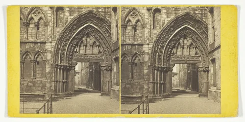 Door of Holyrood Abbey by Archibald Burns, photograph, 1867