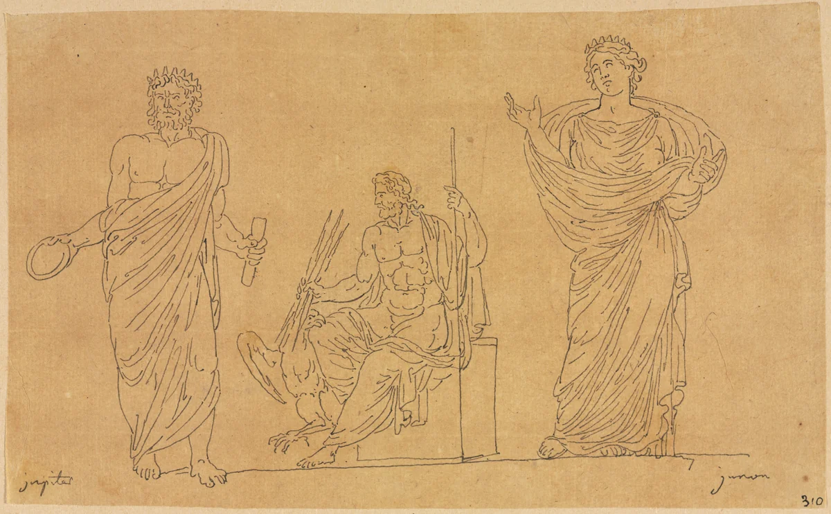 Gods and Goddess by Jacques-Louis David, drawing, 1748-1825
