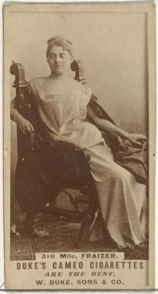 Card Number 310, Mlle. Fraizer, from the Actors and Actresses series (N145-5) issued by Duke Sons & Co. to promote Cameo Cigarettes by W. Duke, Sons & Co., photograph, 1880-1889