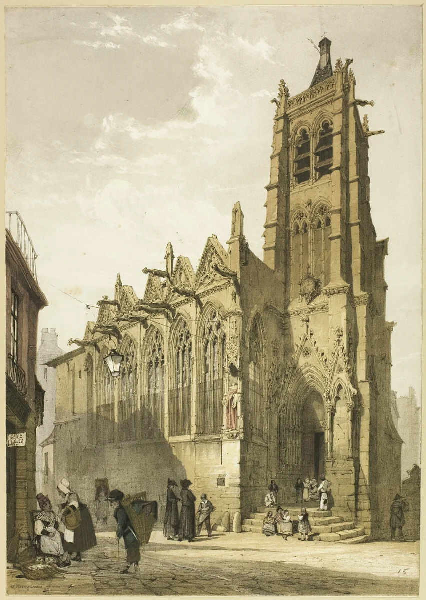 Church of St. Severin, Paris by Thomas Shotter Boys, print, 1839
