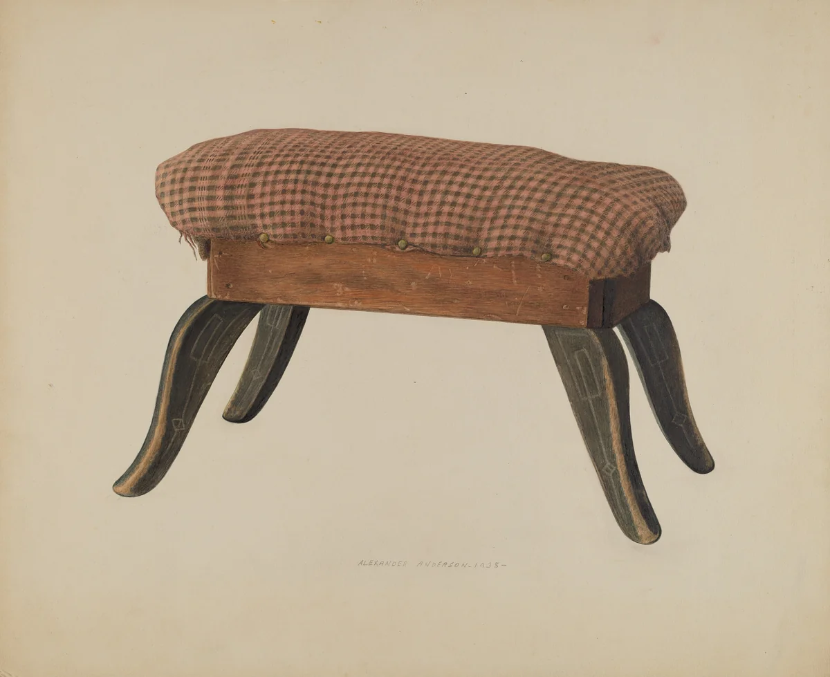 Foot Stool by Alexander Anderson, index of american design, 1938
