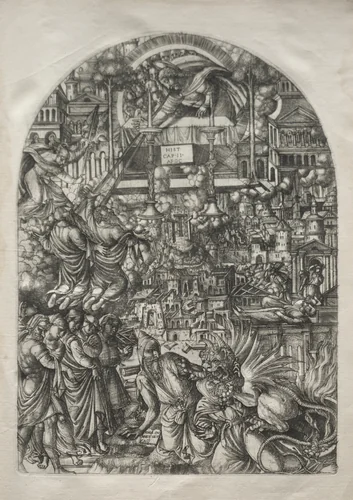 The Apocalypse: The Measurement of the Temple by Jean Duvet, print, 1546-1556