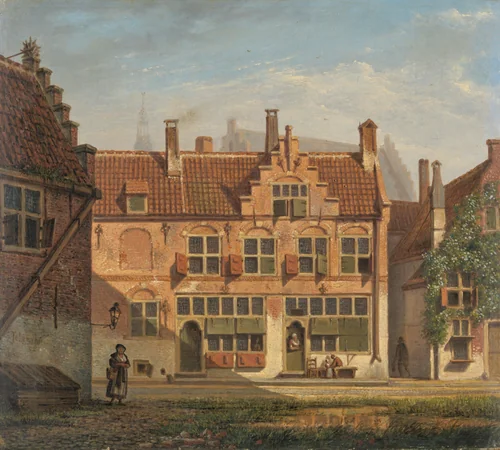 A Street in Amersfoort by Johannes Jelgerhuis, painting, 1826