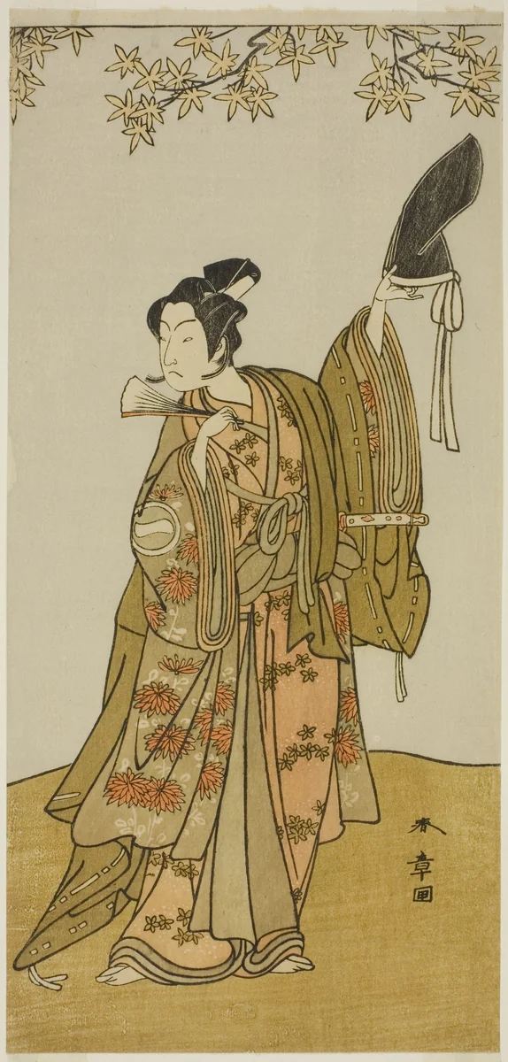 Ichikawa Monnosuke II as Shimokōbe Shōji Yukihira and Segawa Yūjiro I as Matsukaze, Sister of Togashi no Saemon, in “Your Favorite Play: The Subscription List” (Gohiiki Kanjinchō) by Katsukawa Shunsho (勝川 春章), print, 1768-1778